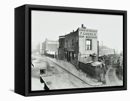 Scrapyard by Cat and Mutton Bridge, Shoreditch, London, January 1903-null-Framed Stretched Canvas