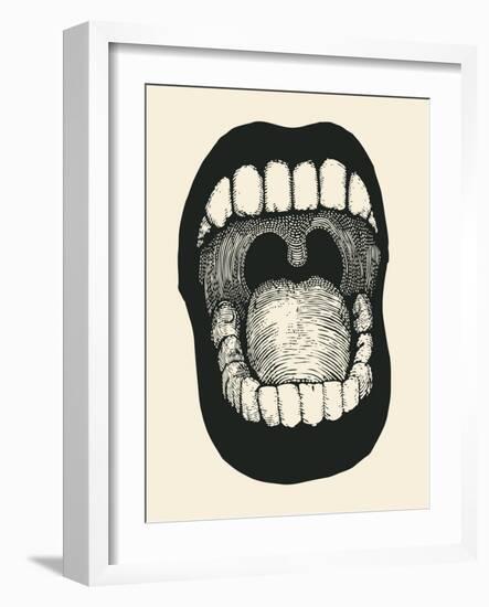 Screaming Mouth. Vector Illustration.-jumpingsack-Framed Art Print