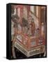 Screen Called 'Coromandel' with Scenes from Life in Forbidden Town of Peking: Musicians and Women-null-Framed Stretched Canvas