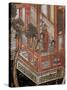 Screen Called 'Coromandel' with Scenes from Life in Forbidden Town of Peking: Musicians and Women-null-Stretched Canvas