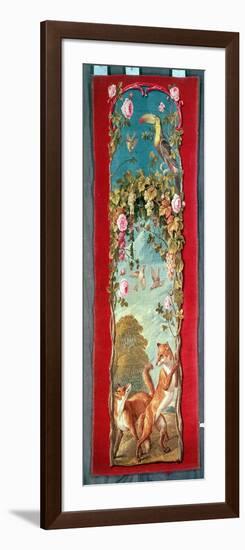 Screen Panel Depicting Aesop's Fable "The Fox and the Grapes", Savonnerie Tapestry,18th Century-null-Framed Giclee Print