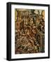 Screen with Scenes of the Spanish Conquest: Battle at Tenochtitlan-null-Framed Giclee Print