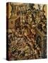 Screen with Scenes of the Spanish Conquest: Battle at Tenochtitlan-null-Stretched Canvas