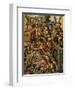 Screen with Scenes of the Spanish Conquest: Battle at Tenochtitlan-null-Framed Giclee Print