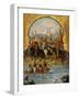 Screen with Scenes of the Spanish Conquest: The Spanish Soldiers at Tenochtitlan 1520-null-Framed Giclee Print