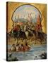 Screen with Scenes of the Spanish Conquest: The Spanish Soldiers at Tenochtitlan 1520-null-Stretched Canvas