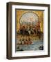 Screen with Scenes of the Spanish Conquest: The Spanish Soldiers at Tenochtitlan 1520-null-Framed Giclee Print