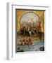 Screen with Scenes of the Spanish Conquest: The Spanish Soldiers at Tenochtitlan 1520-null-Framed Giclee Print