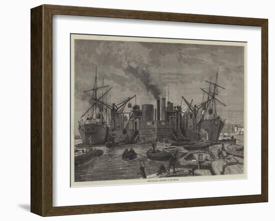 Screw-Colliers Unloading in the Thames-null-Framed Giclee Print