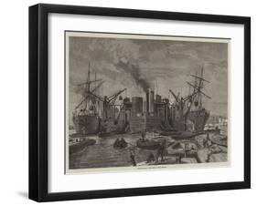 Screw-Colliers Unloading in the Thames-null-Framed Giclee Print