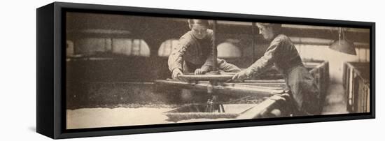 Screwing Down the Yeast in a Burton-On-Trent Brewery', c1916, (1935)-Unknown-Framed Stretched Canvas