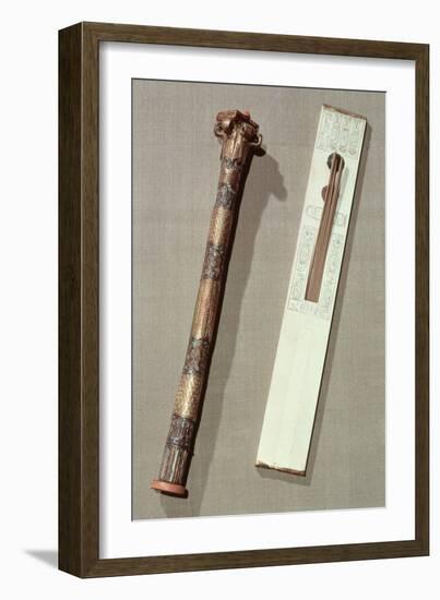 Scribe's Palette and a Case For Writing Reeds, from the Tomb of Tutankhamun-Egyptian 18th Dynasty-Framed Giclee Print