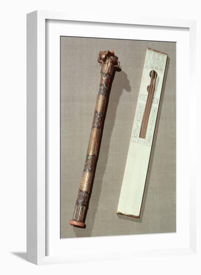 Scribe's Palette and a Case For Writing Reeds, from the Tomb of Tutankhamun-Egyptian 18th Dynasty-Framed Giclee Print