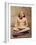 Scribe Seated Holding a Papyrus Scroll, from Saqqara, Old Kingdom circa 2475 BC (Limestone)-null-Framed Giclee Print