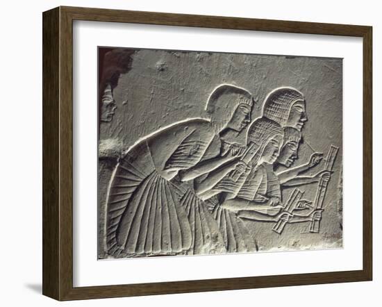 Scribes Writing from Dictation, Wall Fragment-null-Framed Giclee Print