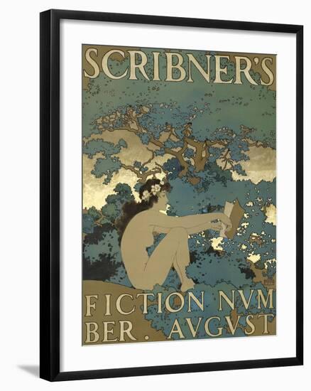 Scribner's Fiction Number. August-Maxfield Parrish-Framed Art Print