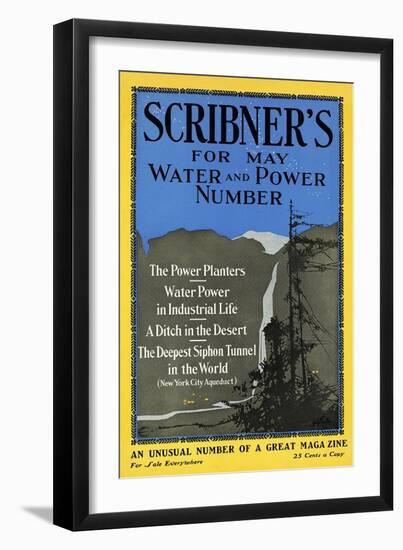 Scribner's For May, Water And Power Number-Adolph Treidler-Framed Art Print