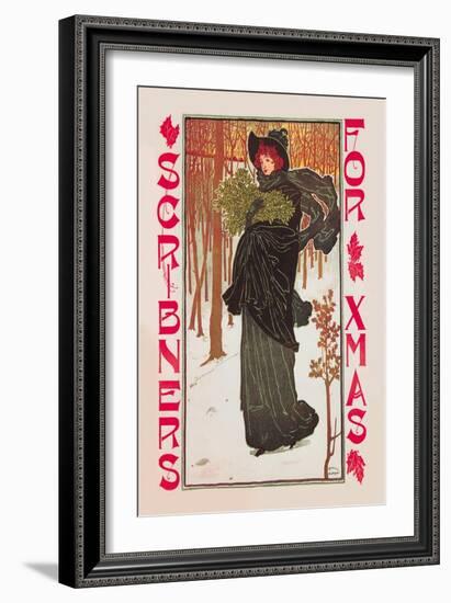 Scribner's for Xmas-Louis John Rhead-Framed Art Print