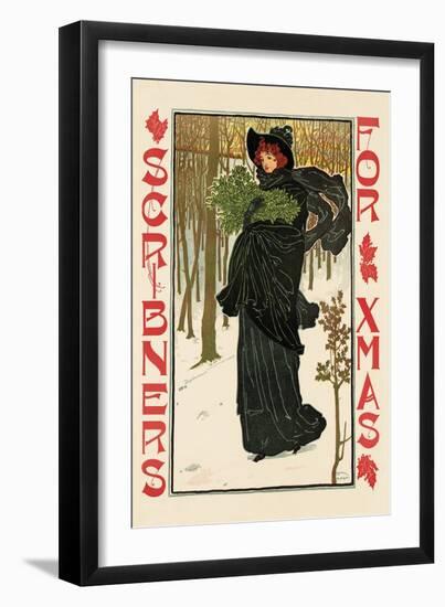 Scribners for Xmas-Louis Rhead-Framed Art Print