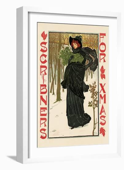 Scribners for Xmas-Louis Rhead-Framed Art Print