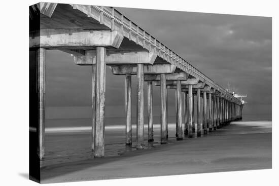 Scripps Pier BW I-Lee Peterson-Stretched Canvas