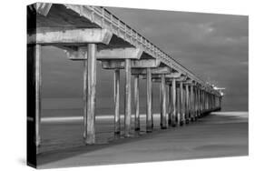 Scripps Pier BW I-Lee Peterson-Stretched Canvas