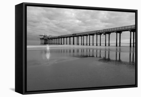 Scripps Pier BW II-Lee Peterson-Framed Stretched Canvas
