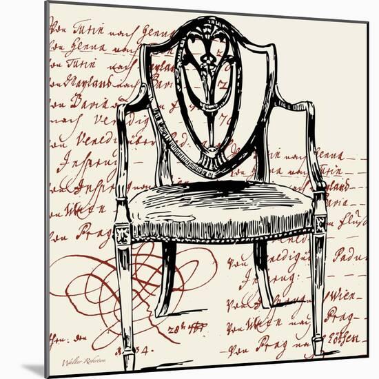Script Arm Chair-Walter Robertson-Mounted Art Print