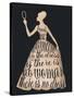 Script Dress-Lisa Jones-Stretched Canvas