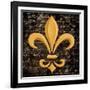 Scripted Gold Fleur De Lis I-Vivien Rhyan-Framed Art Print