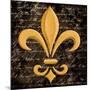 Scripted Gold Fleur De Lis I-Vivien Rhyan-Mounted Art Print