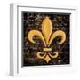 Scripted Gold Fleur De Lis I-Vivien Rhyan-Framed Art Print