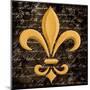 Scripted Gold Fleur De Lis I-Vivien Rhyan-Mounted Art Print