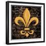 Scripted Gold Fleur De Lis I-Vivien Rhyan-Framed Art Print