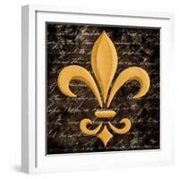 Scripted Gold Fleur De Lis I-Vivien Rhyan-Framed Art Print