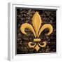 Scripted Gold Fleur De Lis I-Vivien Rhyan-Framed Art Print