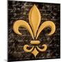 Scripted Gold Fleur De Lis I-Vivien Rhyan-Mounted Art Print