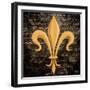 Scripted Gold Fleur De Lis II-Vivien Rhyan-Framed Art Print