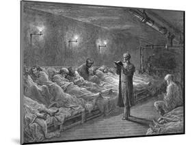 Scripture Reading in a Night Refuge-Gustave Doré-Mounted Giclee Print
