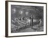 Scripture Reading in a Night Refuge-Gustave Doré-Framed Giclee Print