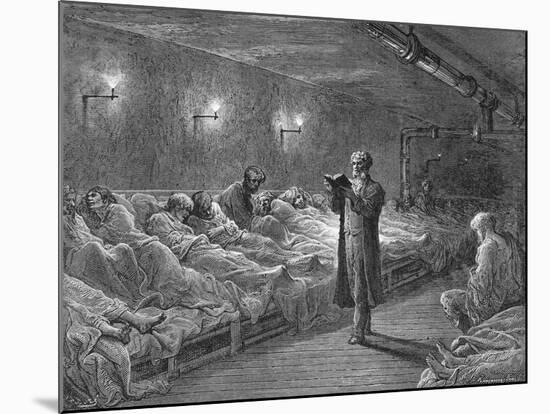 Scripture Reading in a Night Refuge-Gustave Doré-Mounted Giclee Print