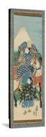 Scroll (Kakemono) Depicting a Figure on Horseback with Mt. Fuji in the Background, before 1880-null-Stretched Canvas
