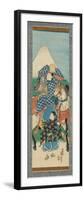Scroll (Kakemono) Depicting a Figure on Horseback with Mt. Fuji in the Background, before 1880-null-Framed Giclee Print