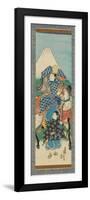 Scroll (Kakemono) Depicting a Figure on Horseback with Mt. Fuji in the Background, before 1880-null-Framed Giclee Print