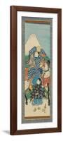 Scroll (Kakemono) Depicting a Figure on Horseback with Mt. Fuji in the Background, before 1880-null-Framed Giclee Print