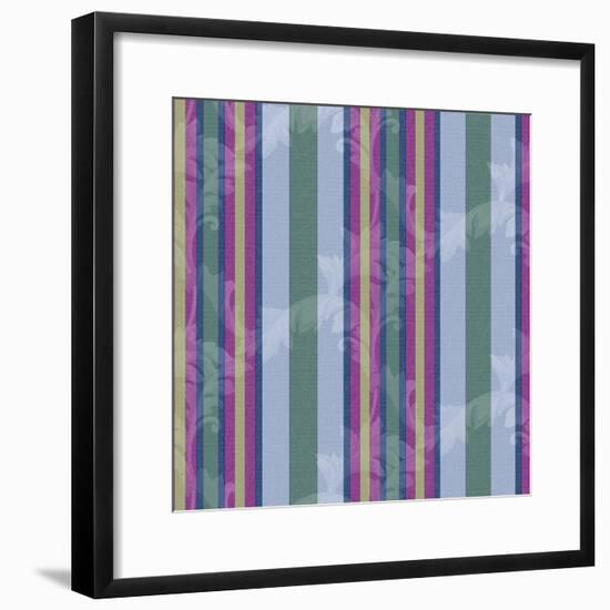 Scroll Stripe Periwinkle-Bill Jackson-Framed Giclee Print