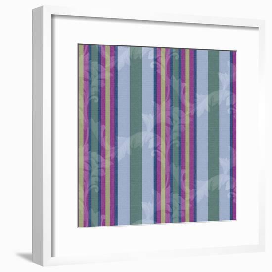 Scroll Stripe Periwinkle-Bill Jackson-Framed Giclee Print