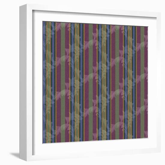 Scroll Stripe Plum-Bill Jackson-Framed Giclee Print