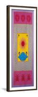 Scroll with Series of Family Crests (Kamon) Embroidered by Hand-null-Framed Giclee Print