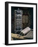 Scrolls of the Torah, Torah Cover and the Ten Commandments, 1797-null-Framed Premium Photographic Print